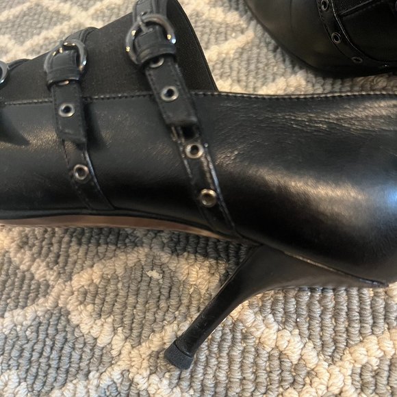 Vintage Walter Steiger Point Toe Booties 7.5 EUC Leather Luxury Designer Unique - Picture 5 of 7